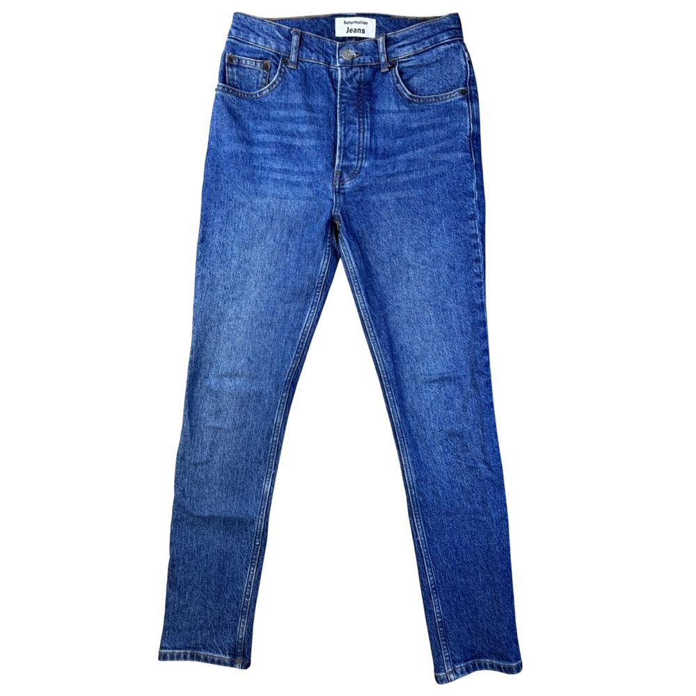 Reformation Jeans Serena High Rise Skinny Crop Medium Wash Size 26 Button Fly